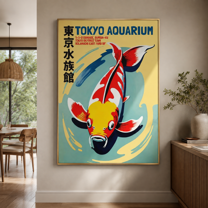 Japanese Tokyo Aquarium Koi Fish Canvas Print