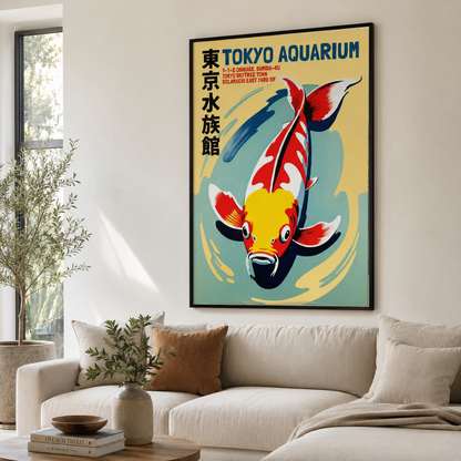 Japanese Tokyo Aquarium Koi Fish Canvas Print