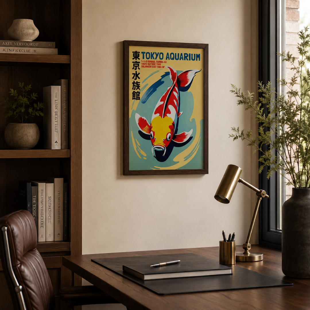 Japanese Tokyo Aquarium Koi Fish Canvas Print