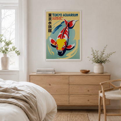 Japanese Tokyo Aquarium Koi Fish Canvas Print