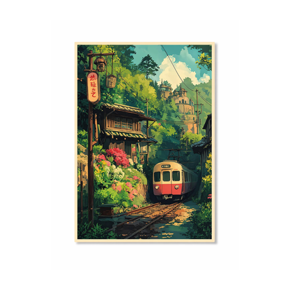 Anime Japanese Train Journey Canvas Print