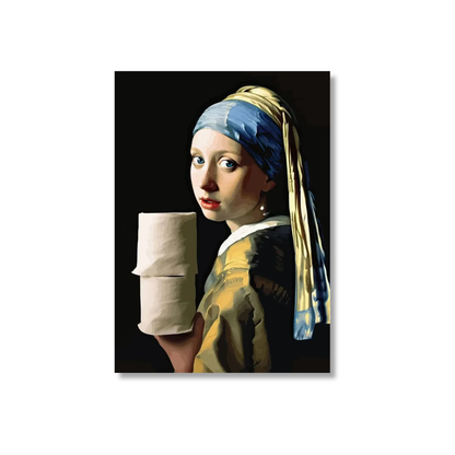 Funny Bathroom Mona Lisa Canvas Print