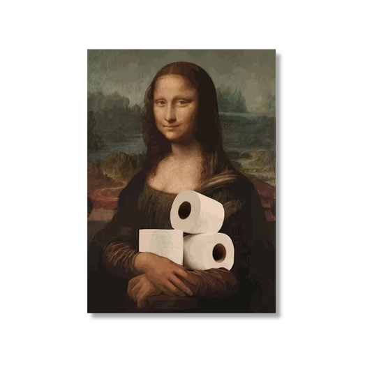 Funny Bathroom Mona Lisa Canvas Print