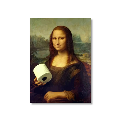 Funny Bathroom Mona Lisa Canvas Print