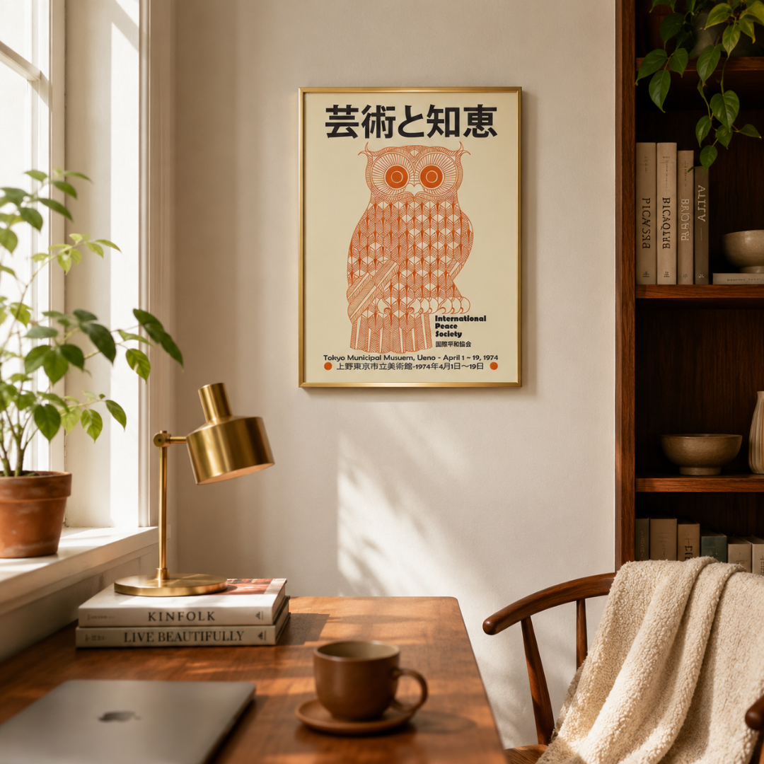 Japanese Wisdom Owl Canvas Print