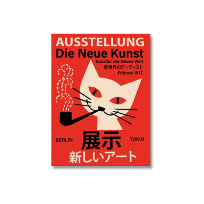 Tokyo Berlin Smoking Cat Exhibition Canvas Print