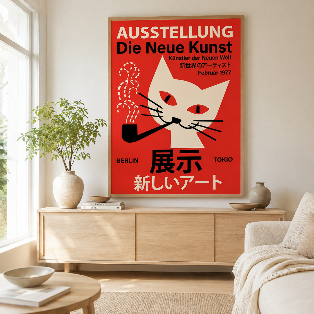 Tokyo Berlin Smoking Cat Exhibition Canvas Print