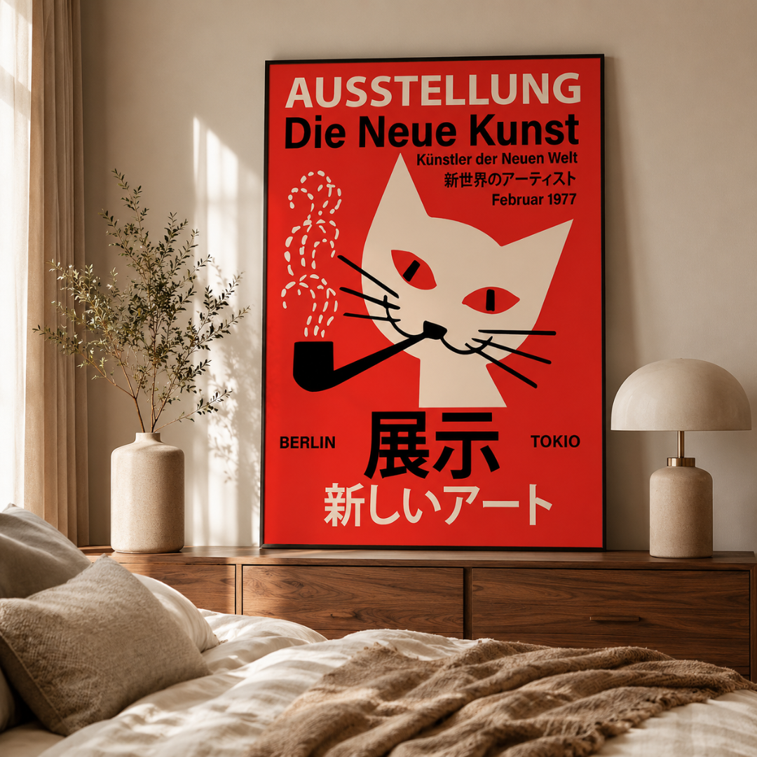 Tokyo Berlin Smoking Cat Exhibition Canvas Print