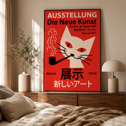 Tokyo Berlin Smoking Cat Exhibition Canvas Print