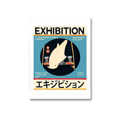 Japanese White Rabbit Exhibition Canvas Print