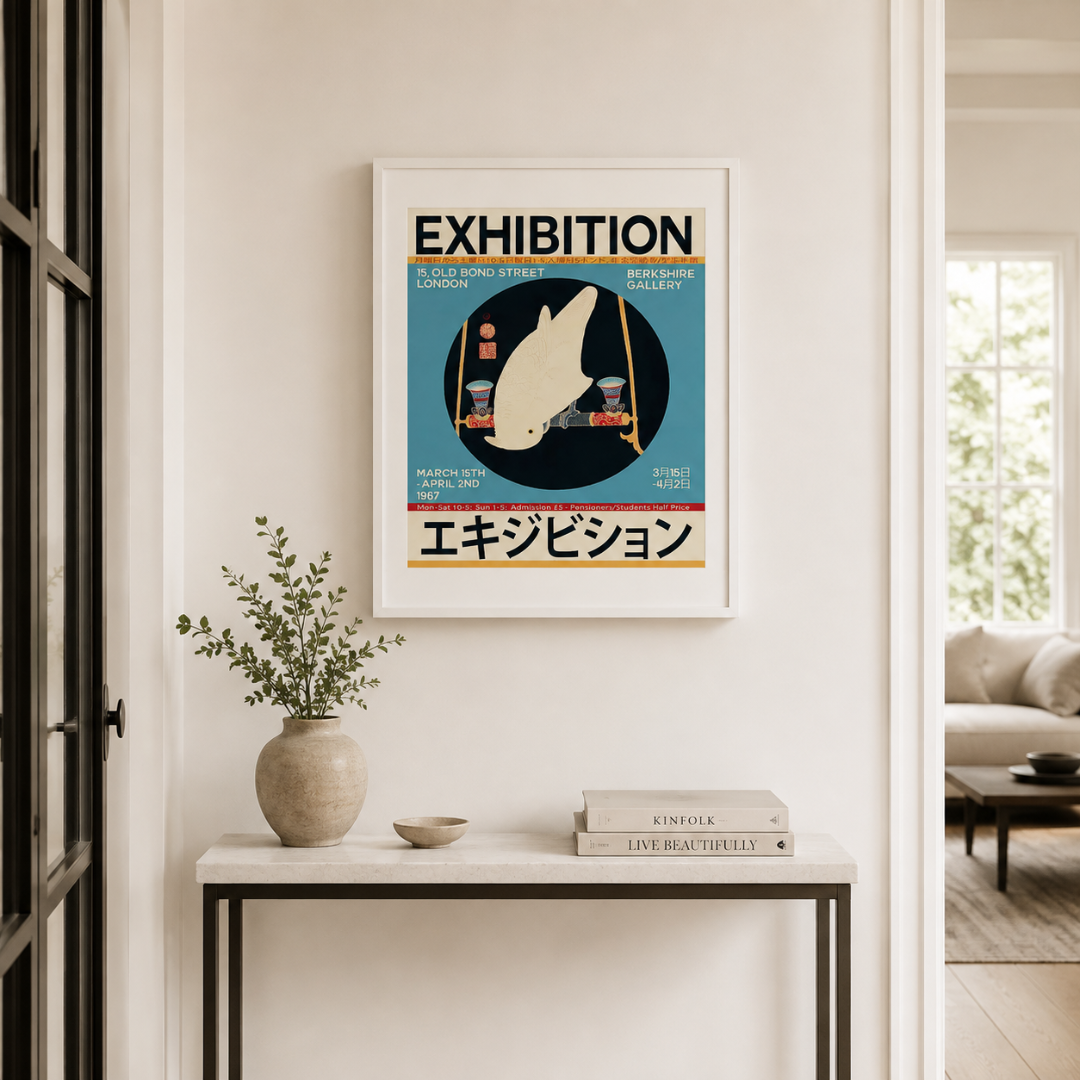 Japanese White Rabbit Exhibition Canvas Print