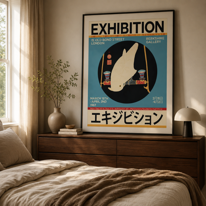 Japanese White Rabbit Exhibition Canvas Print