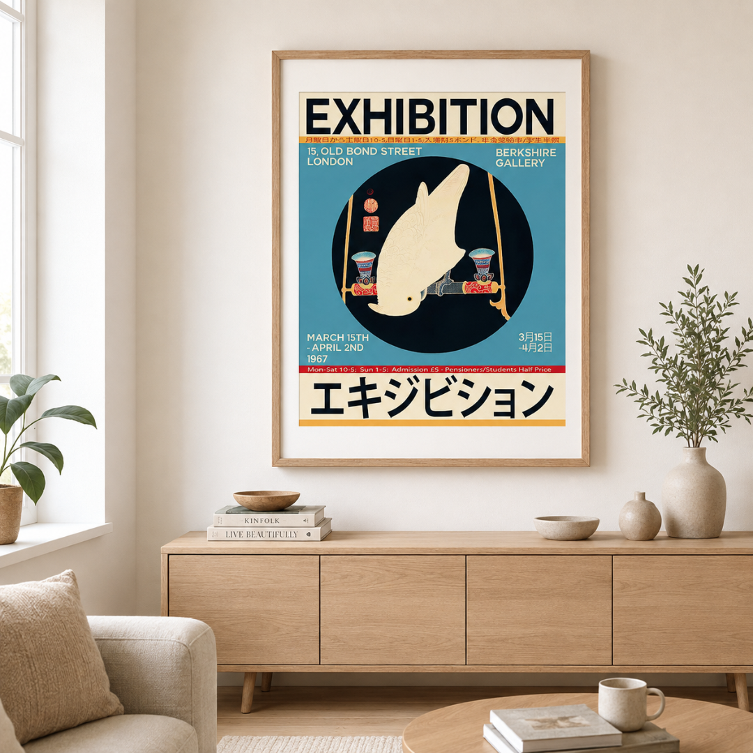 Japanese White Rabbit Exhibition Canvas Print