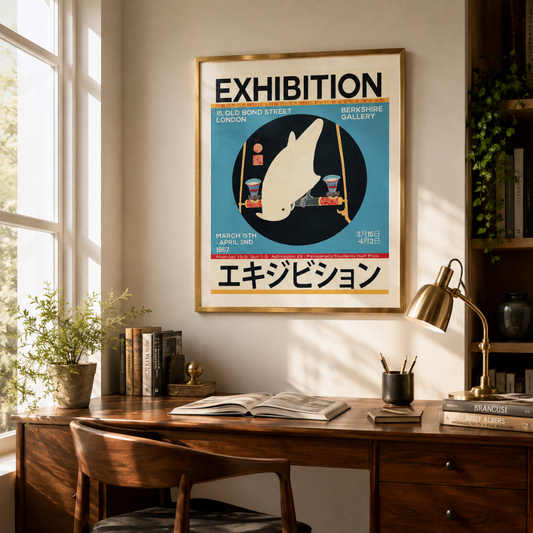 Japanese White Rabbit Exhibition Canvas Print