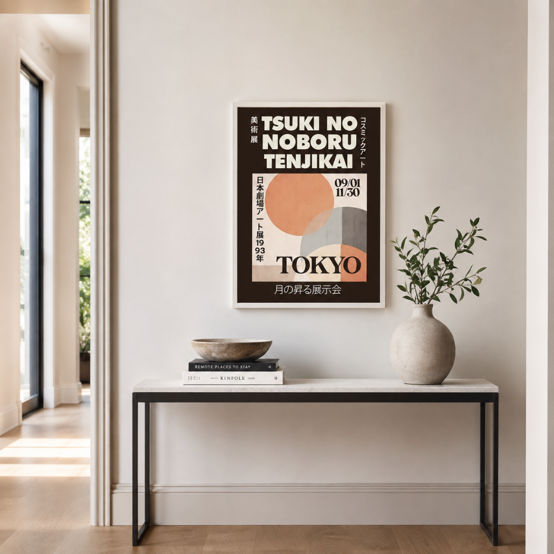 Tokyo Moonrise Geometric Exhibition Canvas Print