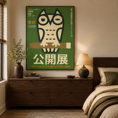Japanese Tokyo Owl Exhibition Canvas Print