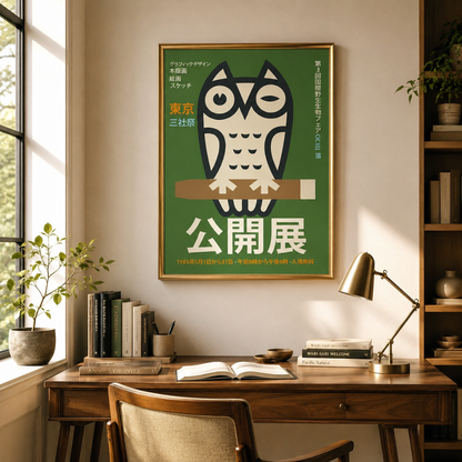 Japanese Tokyo Owl Exhibition Canvas Print