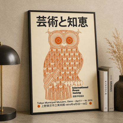 Japanese Wisdom Owl Canvas Print