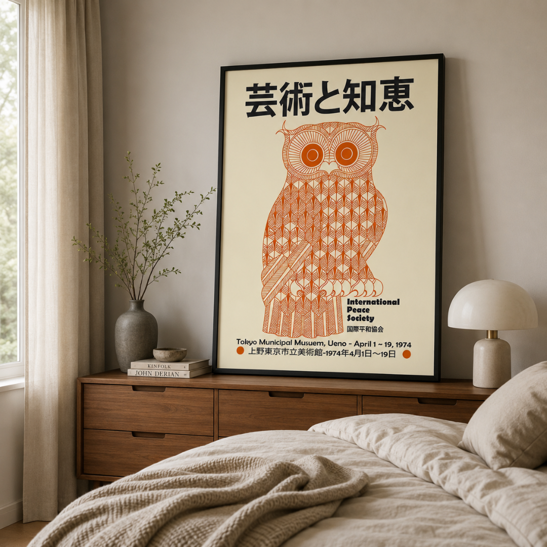 Japanese Wisdom Owl Canvas Print
