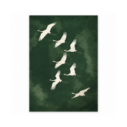 Jade Passage Crane Canvas Print