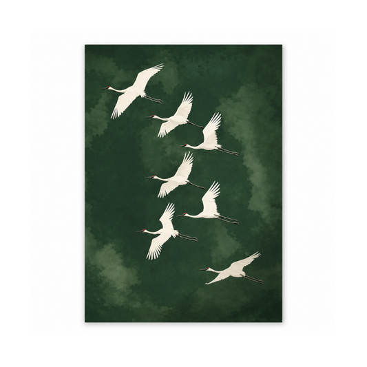 Jade Passage Crane Canvas Print