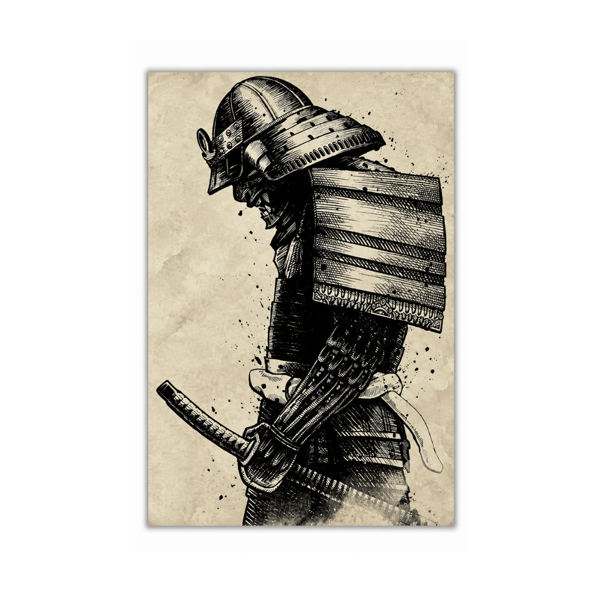 Etched Samurai Armour Canvas Print