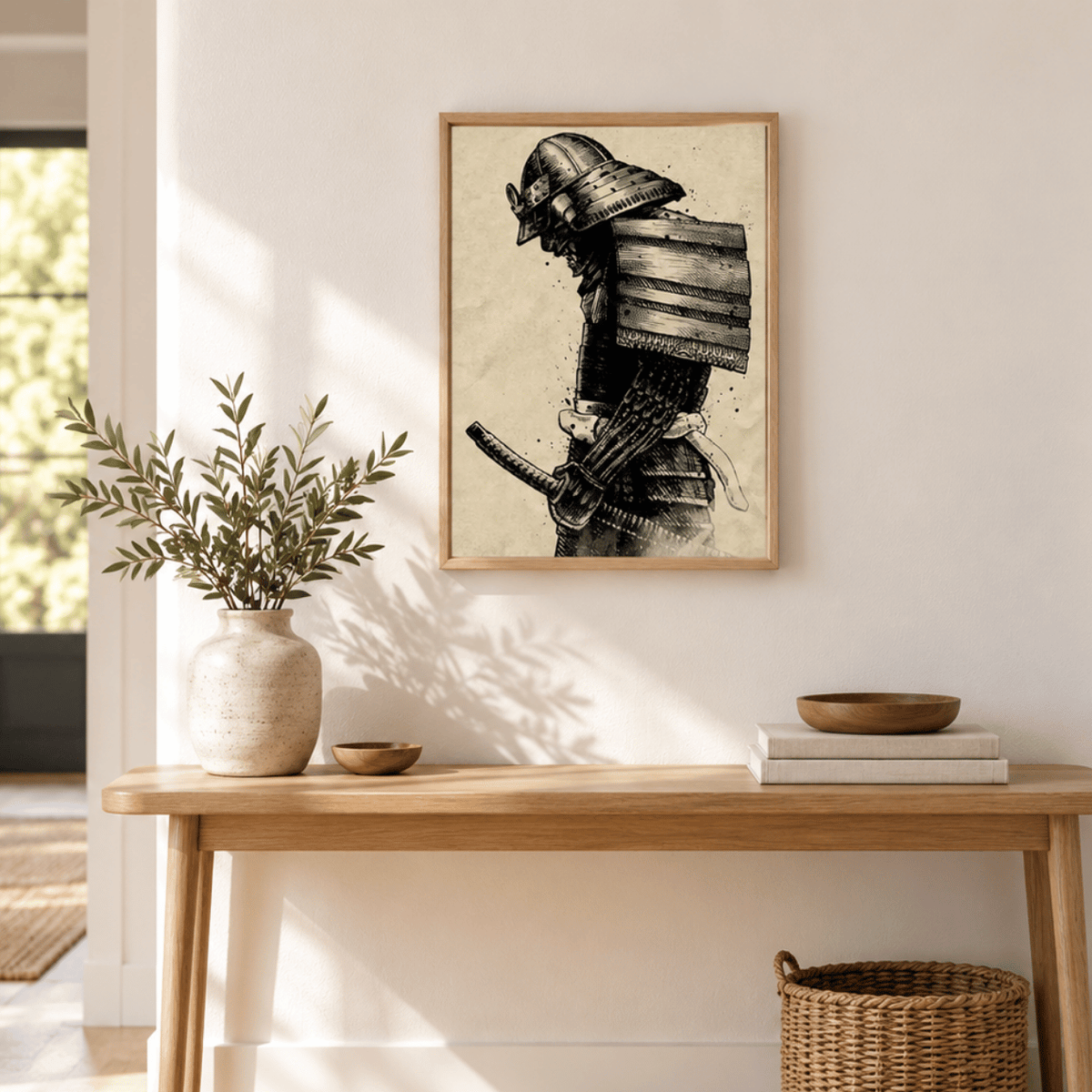 Etched Samurai Armour Canvas Print