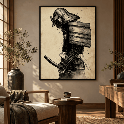 Etched Samurai Armour Canvas Print