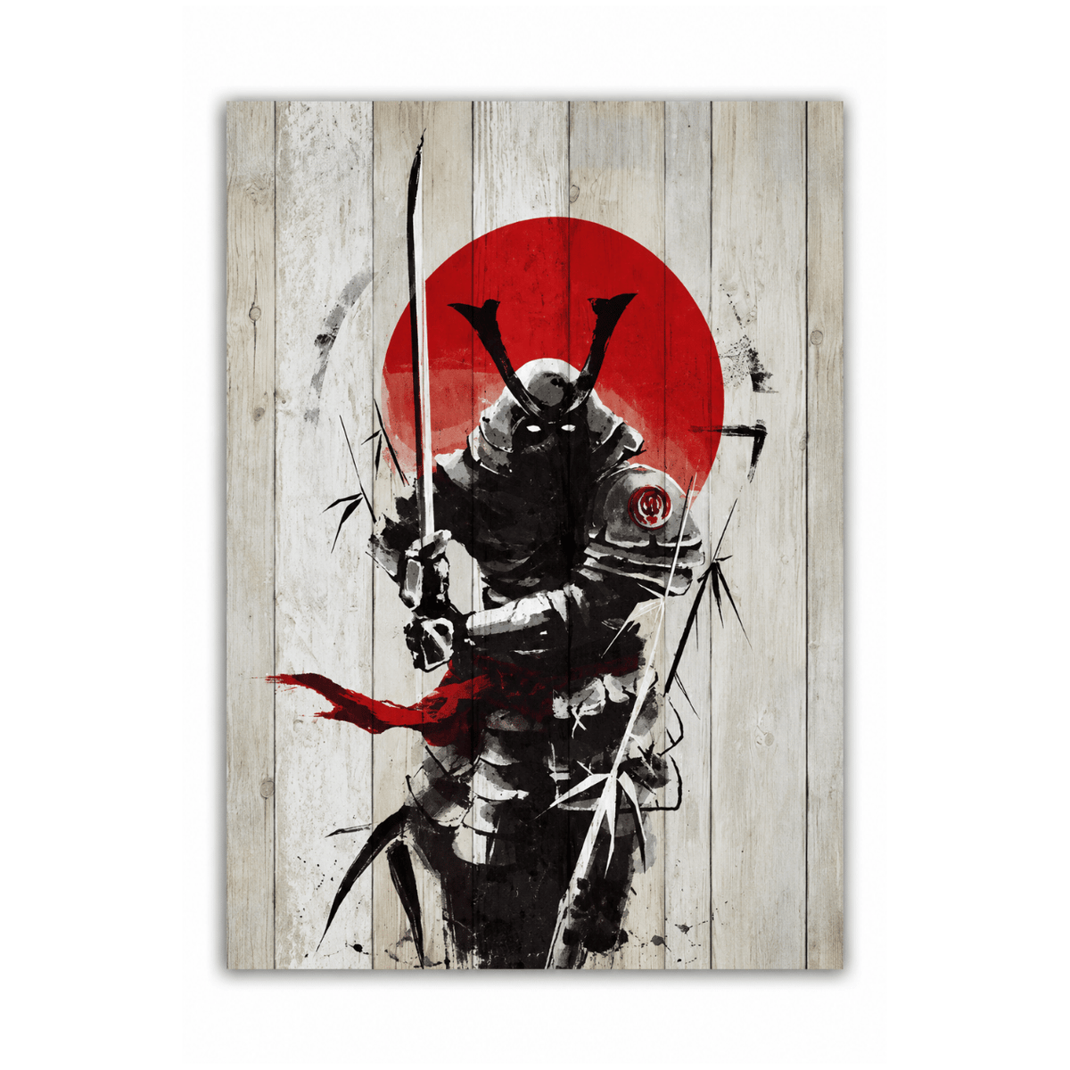 Crimson Sun Samurai Canvas Print