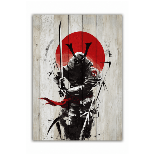 Crimson Sun Samurai Canvas Print