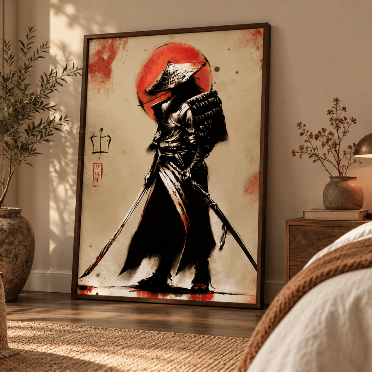 Ronin Under The Red Sun Canvas Print