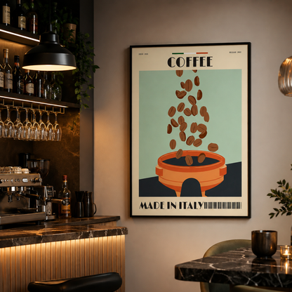 Italian Coffee Beans Retro Canvas Print