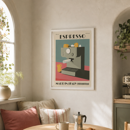 Italian Espresso Machine Retro Canvas Print