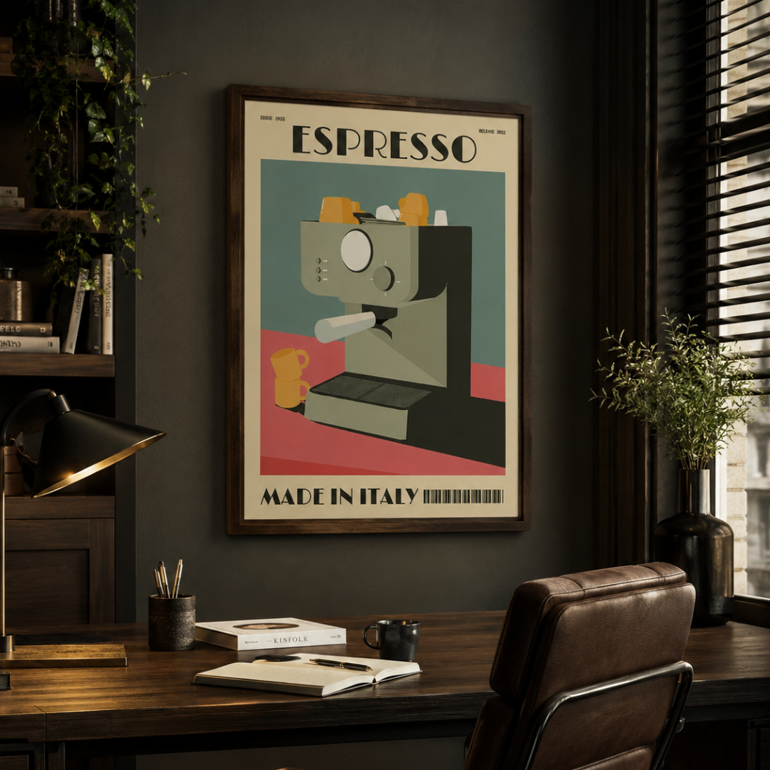 Italian Espresso Machine Retro Canvas Print