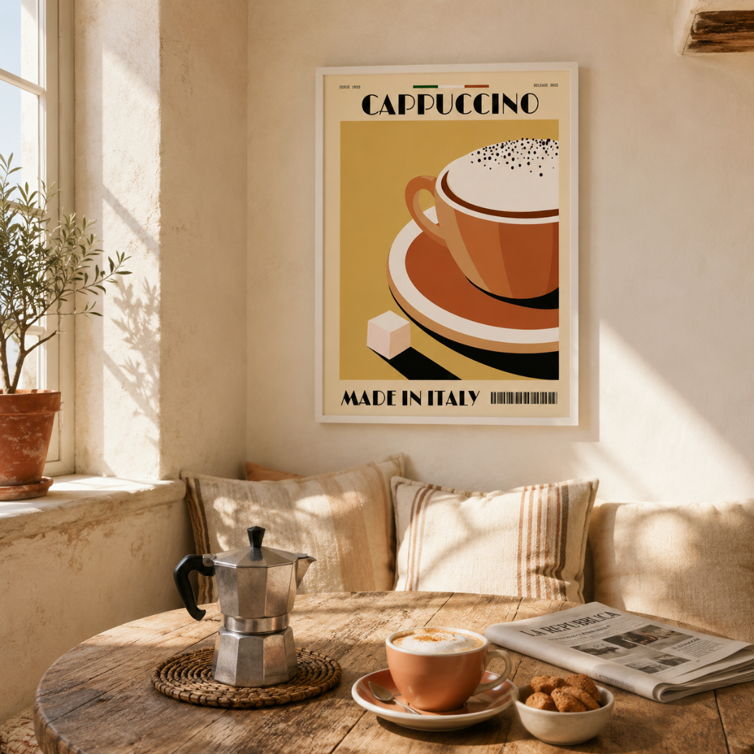 Italian Cappuccino Retro Canvas Print