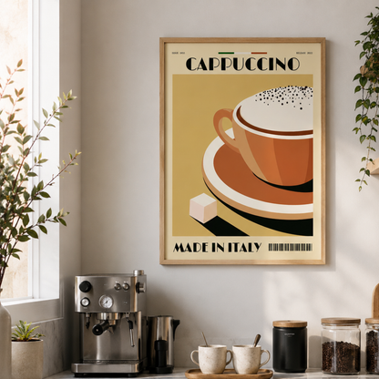 Italian Cappuccino Retro Canvas Print