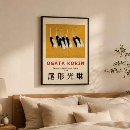 Ogata Kōrin Japanese Red Crown Crane Canvas Print