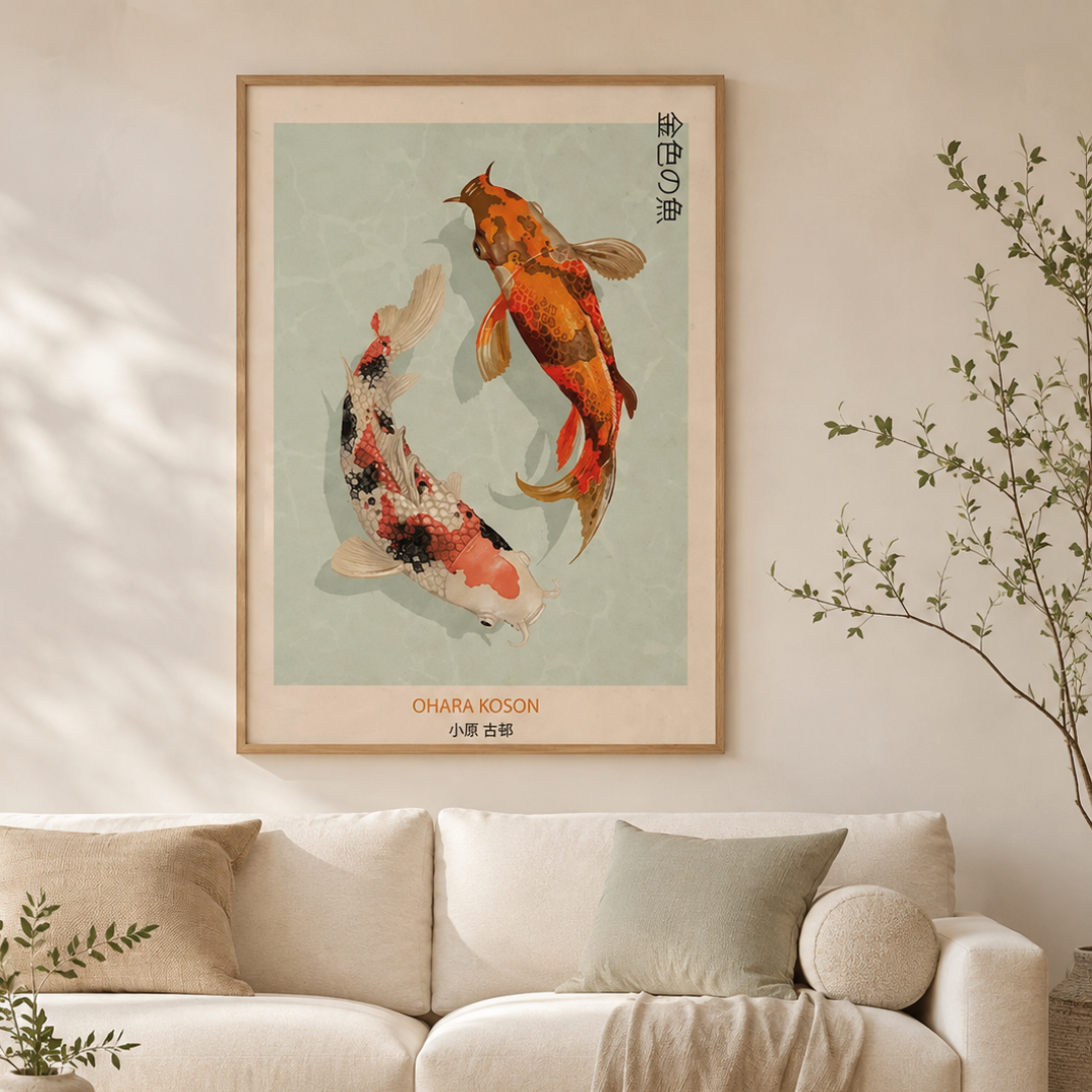 Ohara Koson Golden Koi Fish Canvas Print