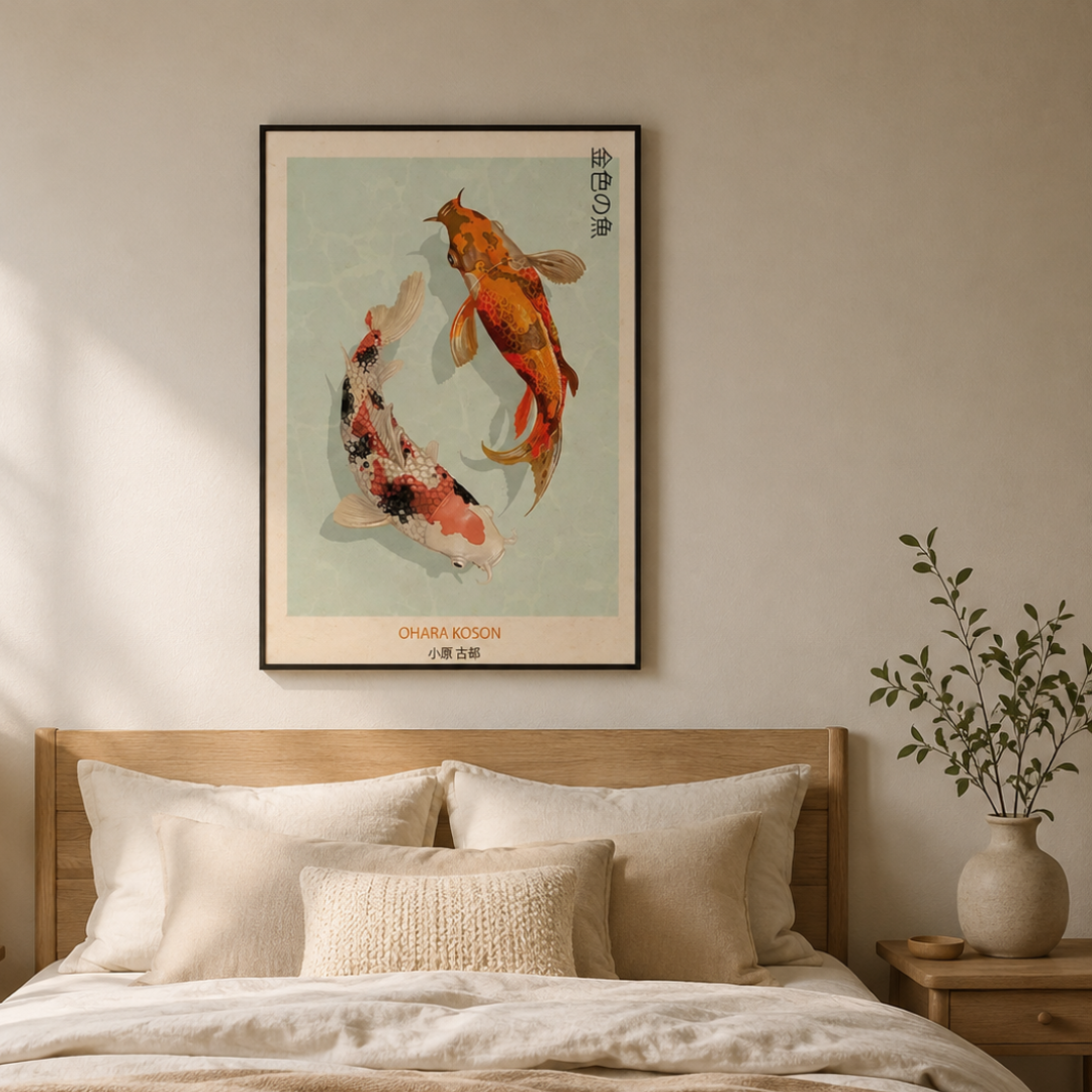 Ohara Koson Golden Koi Fish Canvas Print