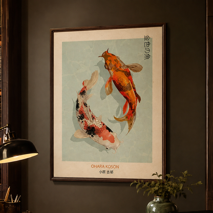 Ohara Koson Golden Koi Fish Canvas Print