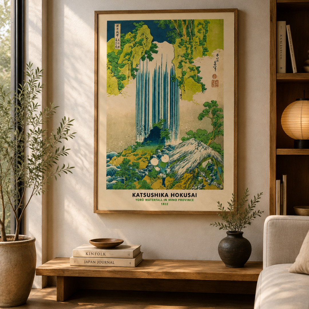 Katsushika Hokusai Yoro Waterfall Canvas Print