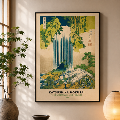 Katsushika Hokusai Yoro Waterfall Canvas Print