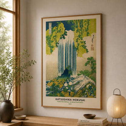 Katsushika Hokusai Yoro Waterfall Canvas Print