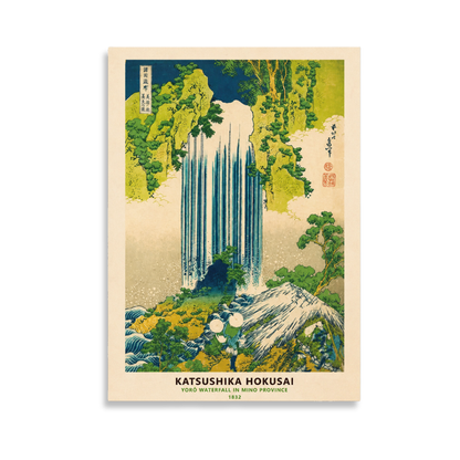 Katsushika Hokusai Yoro Waterfall Canvas Print