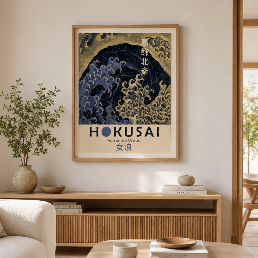 Hokusai Feminine Wave Japanese Canvas Print