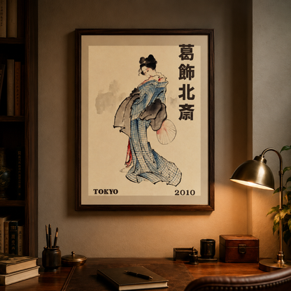 Katsushika Hokusai Japanese Kimono Woman Canvas Print