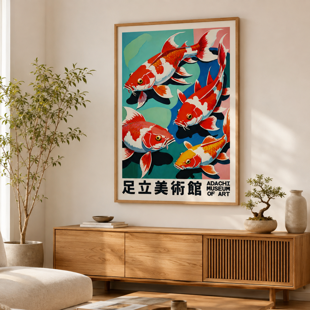 Japanese Adachi Museum Koi Fish Canvas Print