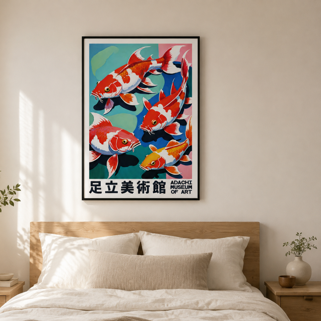 Japanese Adachi Museum Koi Fish Canvas Print
