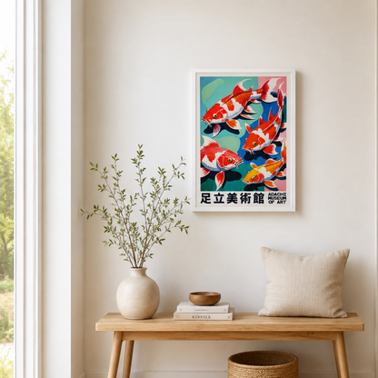 Japanese Adachi Museum Koi Fish Canvas Print