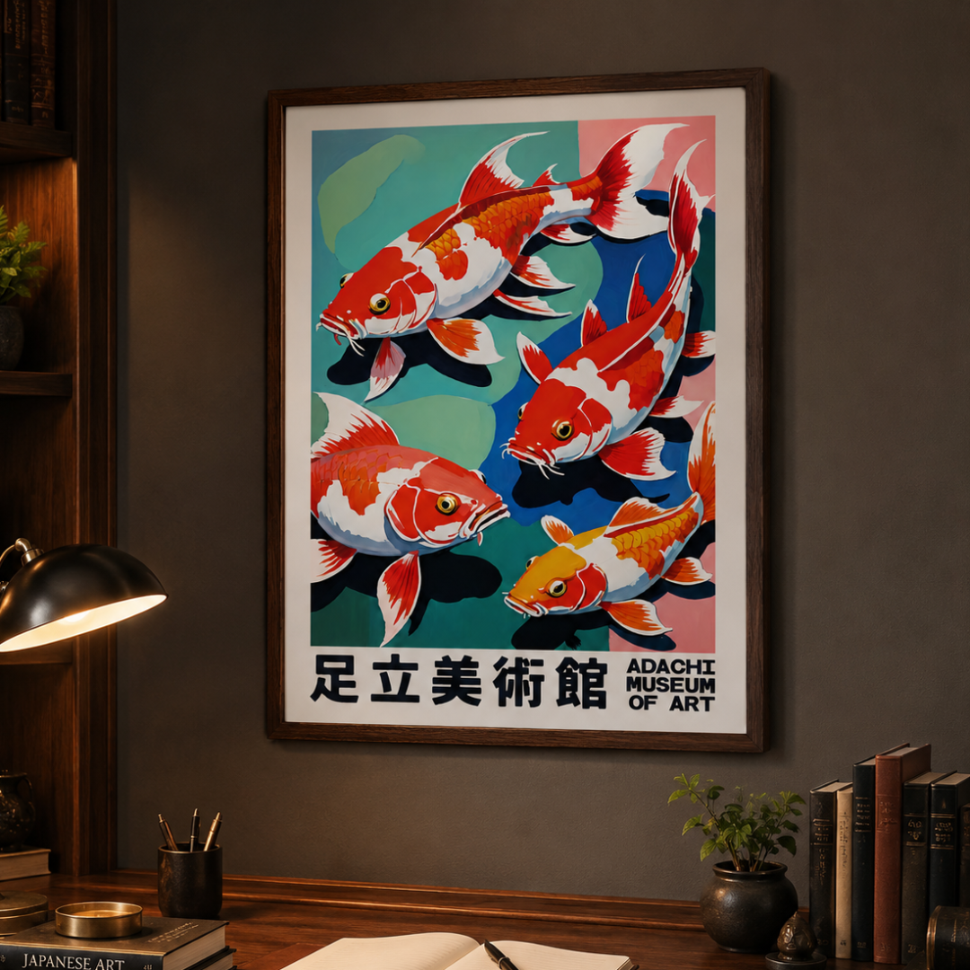 Japanese Adachi Museum Koi Fish Canvas Print